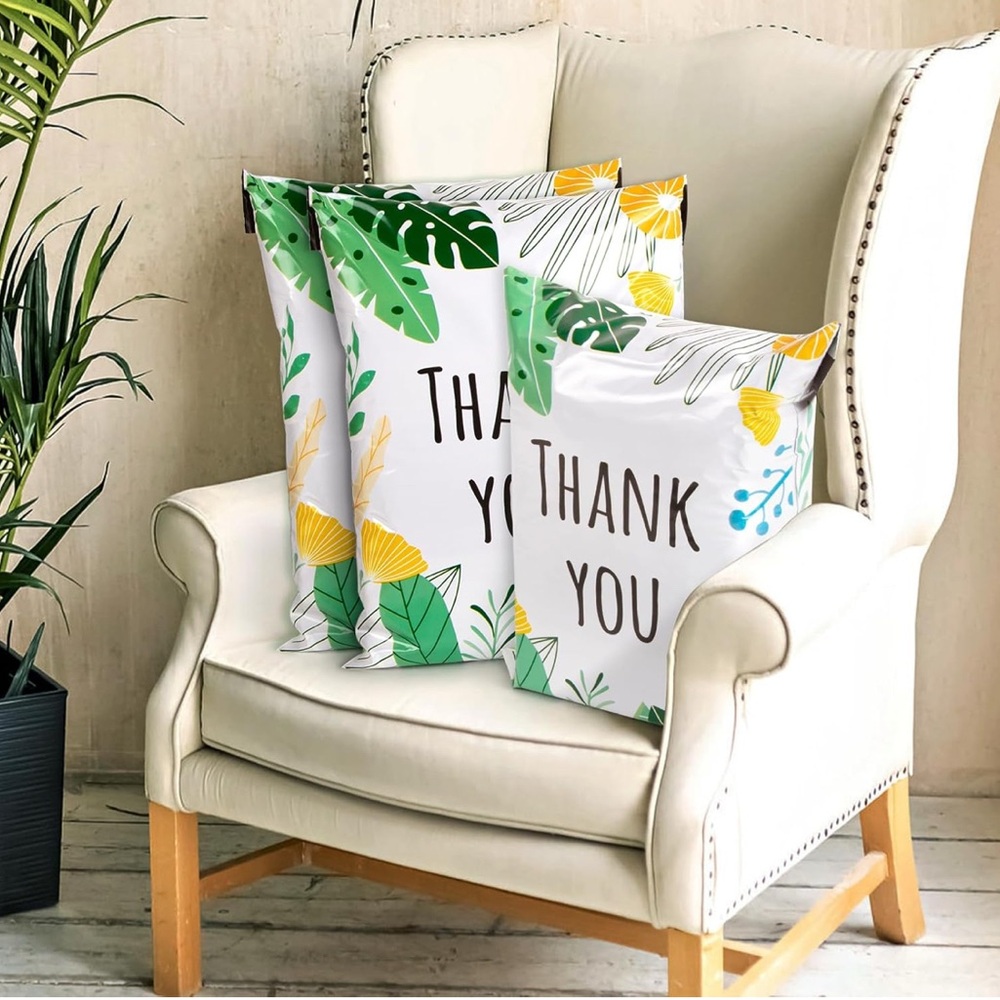 PolyMailers; Floral Thank You Gift Bags (12)